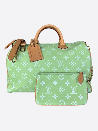 Louis Vuitton Lime Green & White Monogram P9 Speedy 40