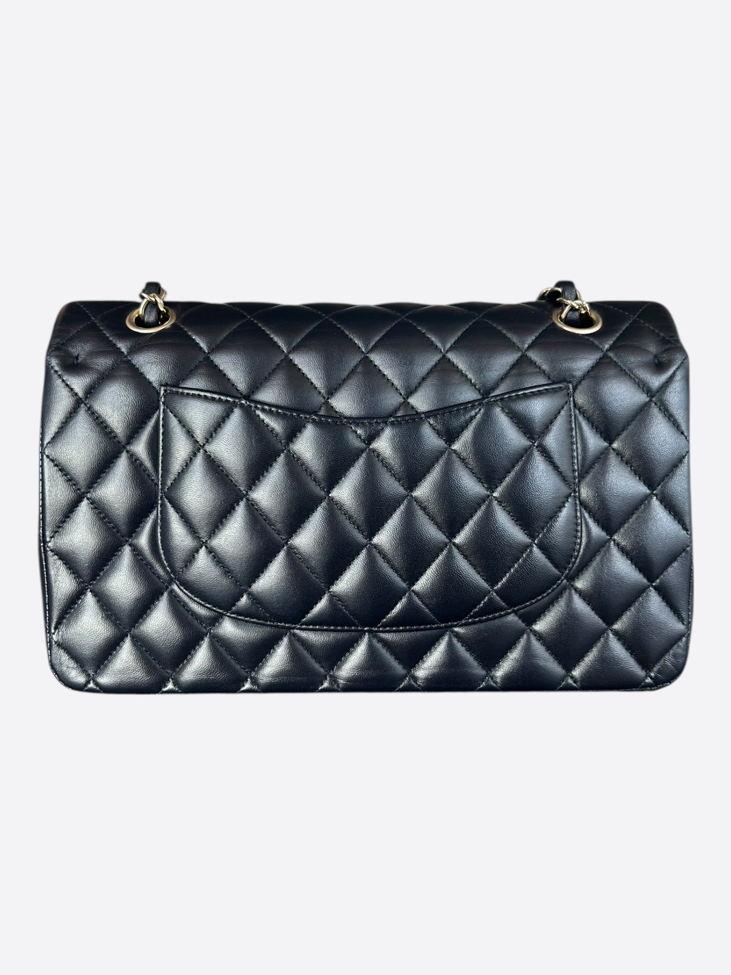 Chanel Navy Blue Lambskin Quilted Medium Flap Bag