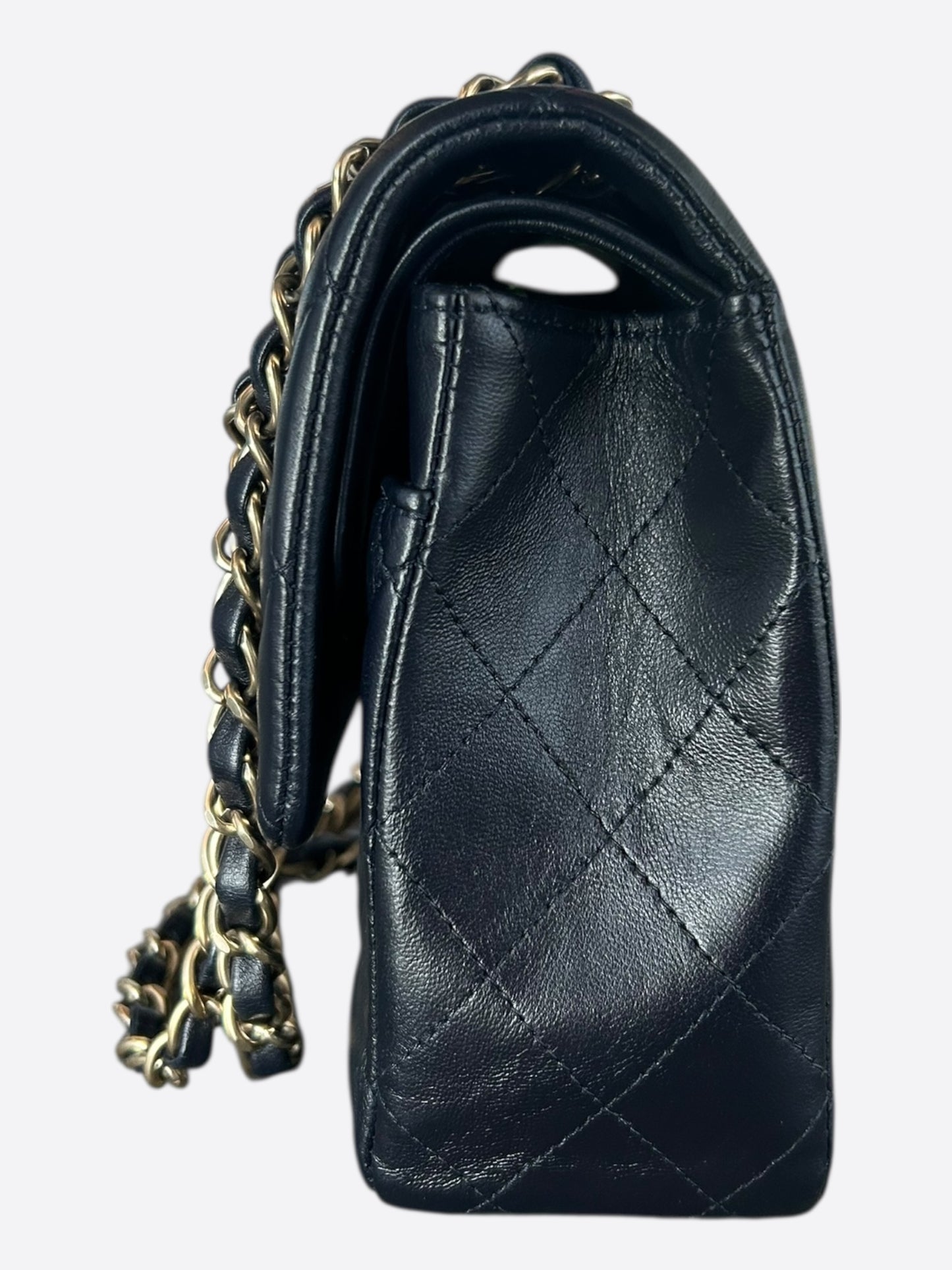 Chanel Navy Blue Lambskin Quilted Medium Flap Bag