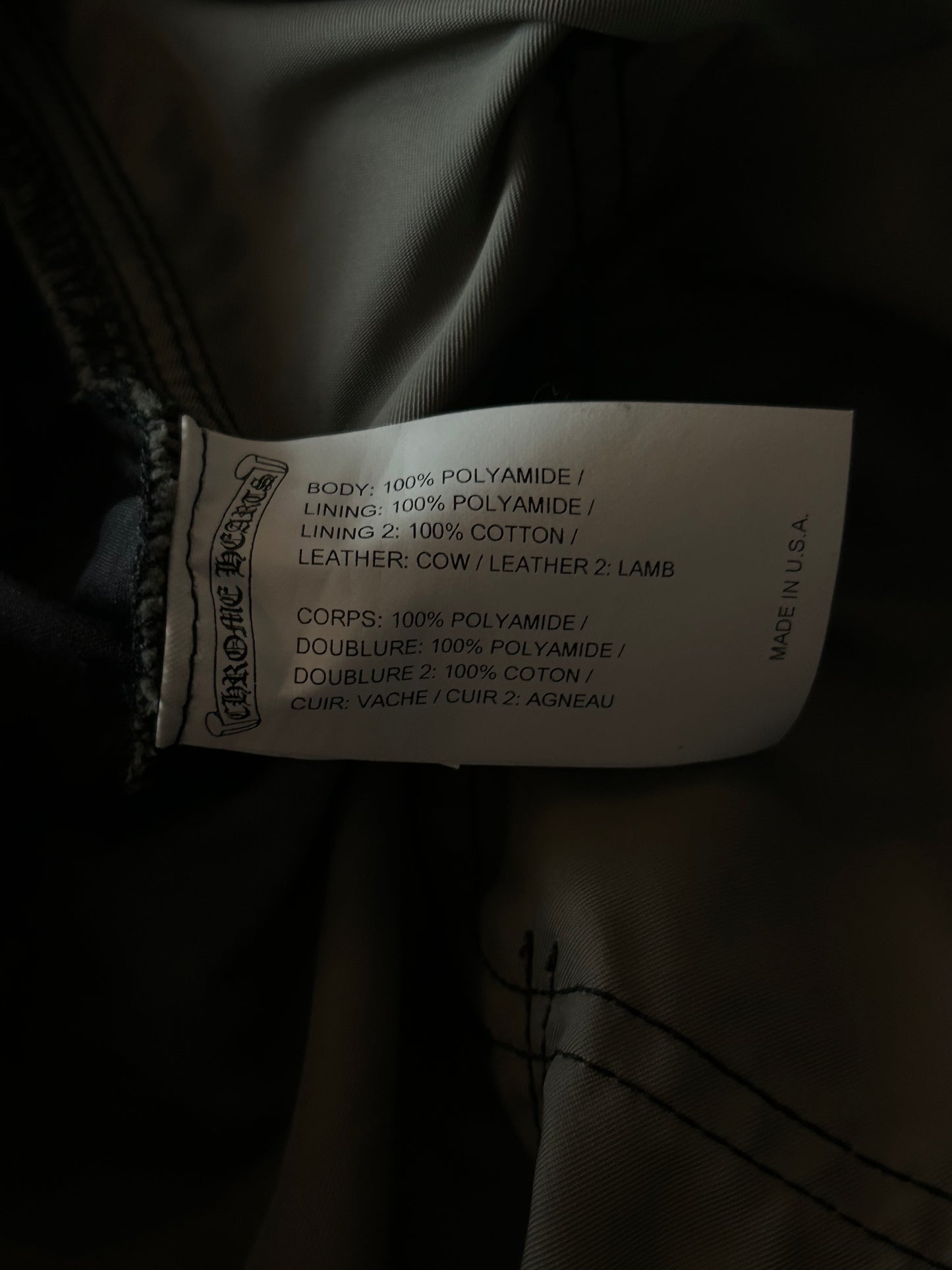 Chrome Hearts Black Nylon & Leather Carpenter Pants