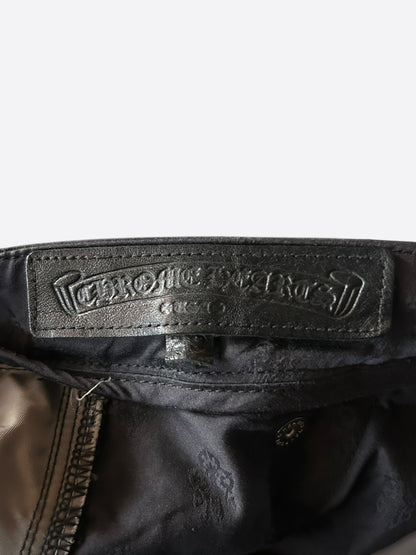 Chrome Hearts Black Nylon & Leather Carpenter Pants