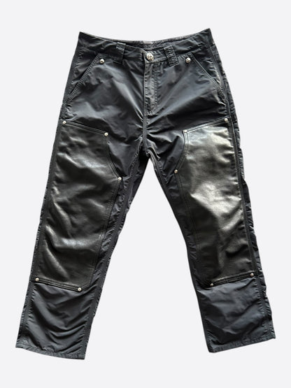 Chrome Hearts Black Nylon & Leather Carpenter Pants