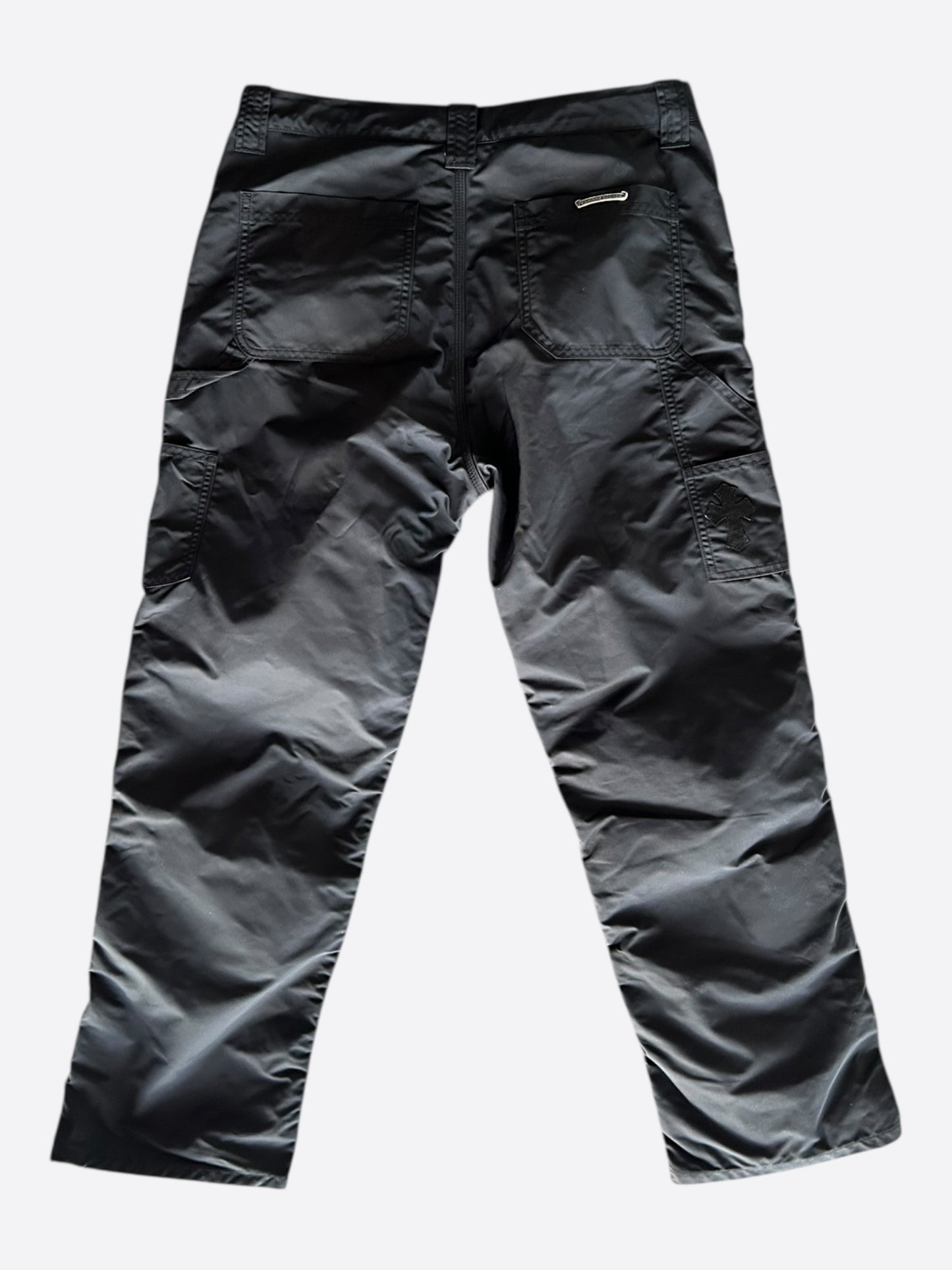 Chrome Hearts Black Nylon & Leather Carpenter Pants