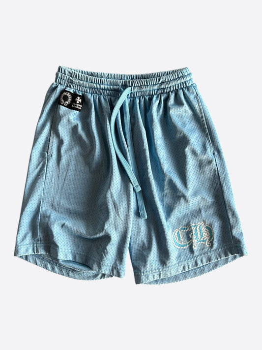 Chrome Hearts Blue & White Logo Mesh Shorts