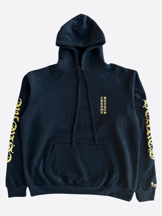 Chrome Hearts Black & Gold Glitter Script Hoodie