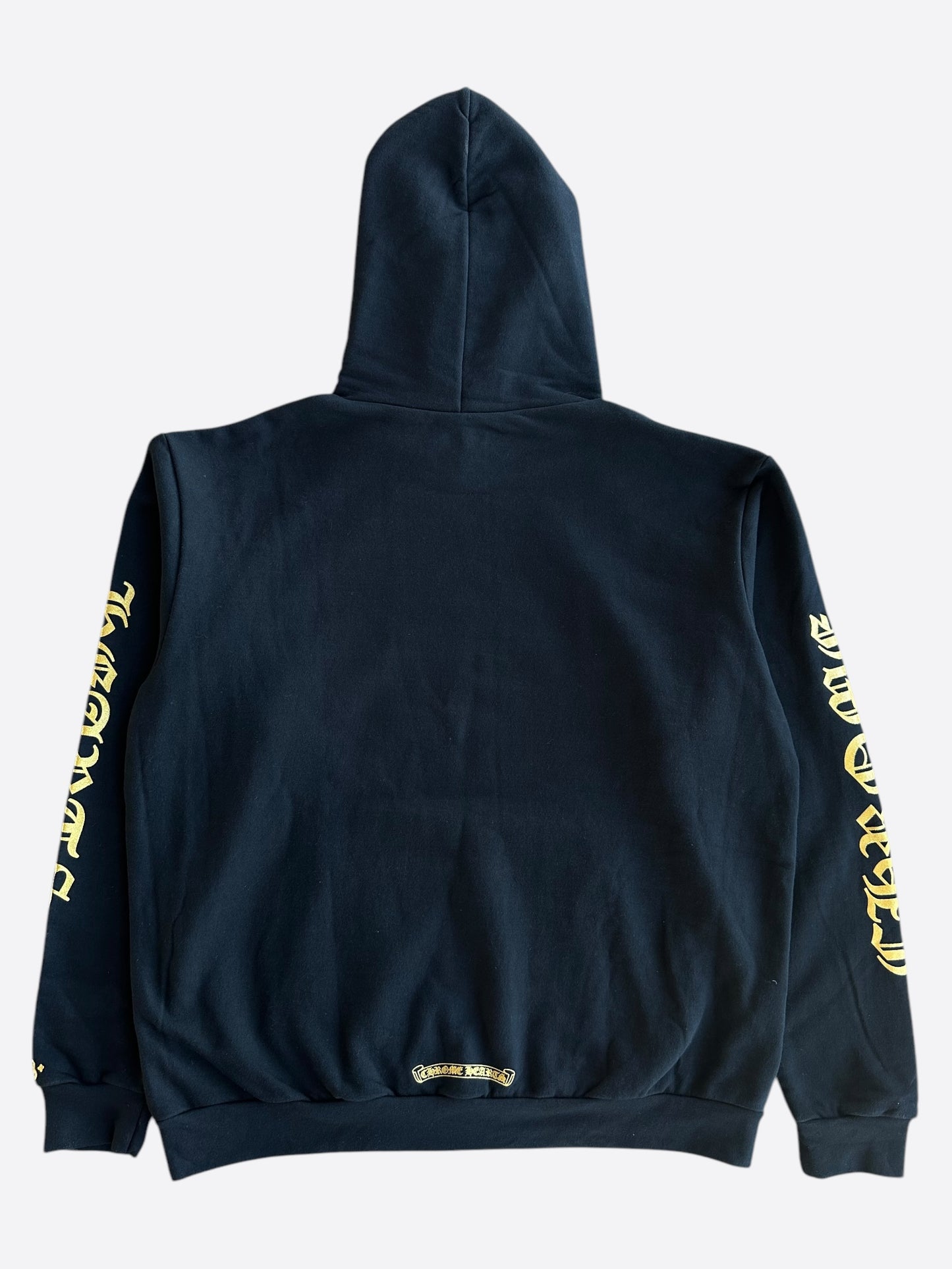 Chrome Hearts Black & Gold Glitter Script Hoodie