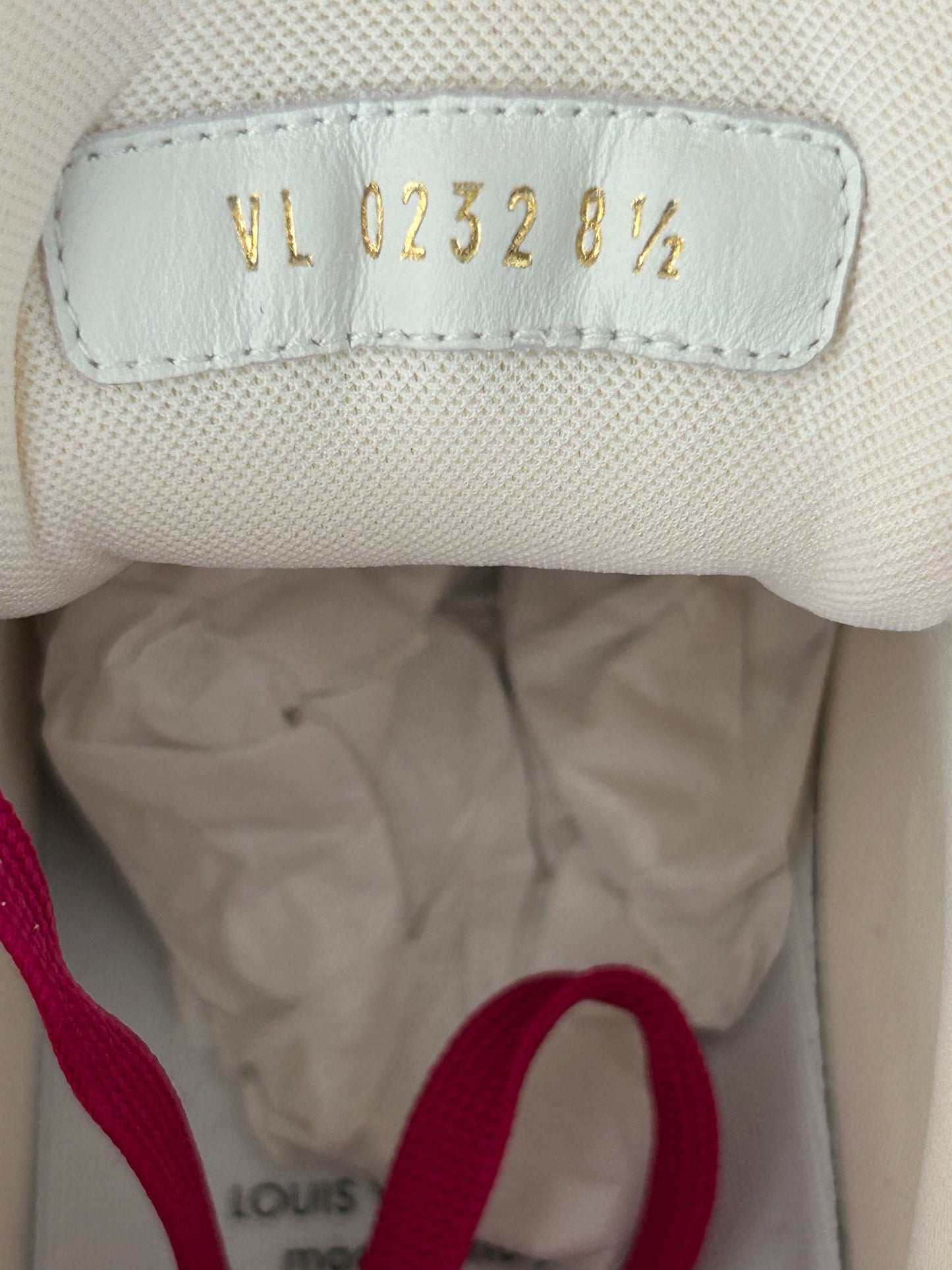 Louis Vuitton Pink & White Monogram Trainers