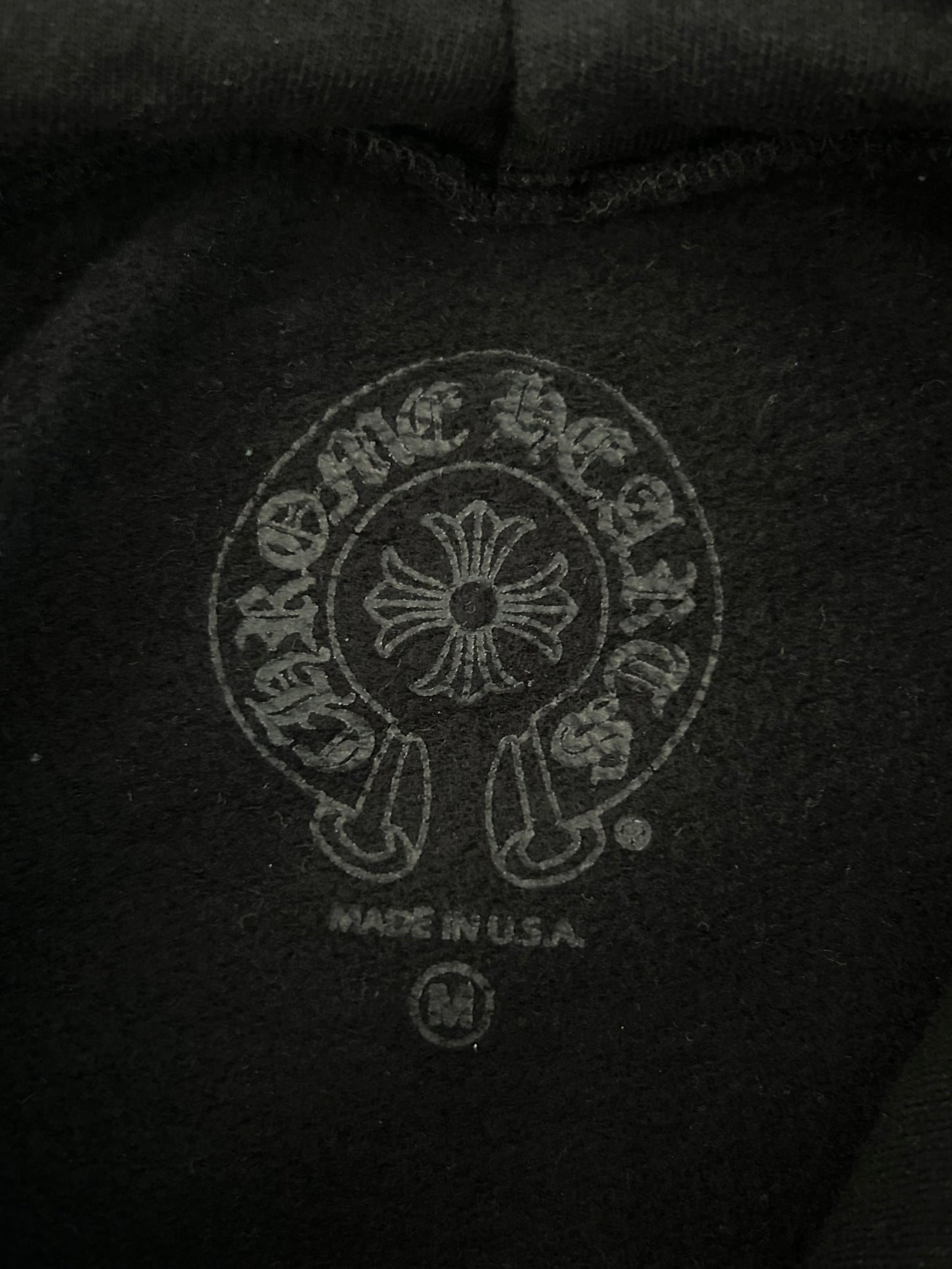 Chrome Hearts Black & White Horseshoe Chomper Logo Hoodie