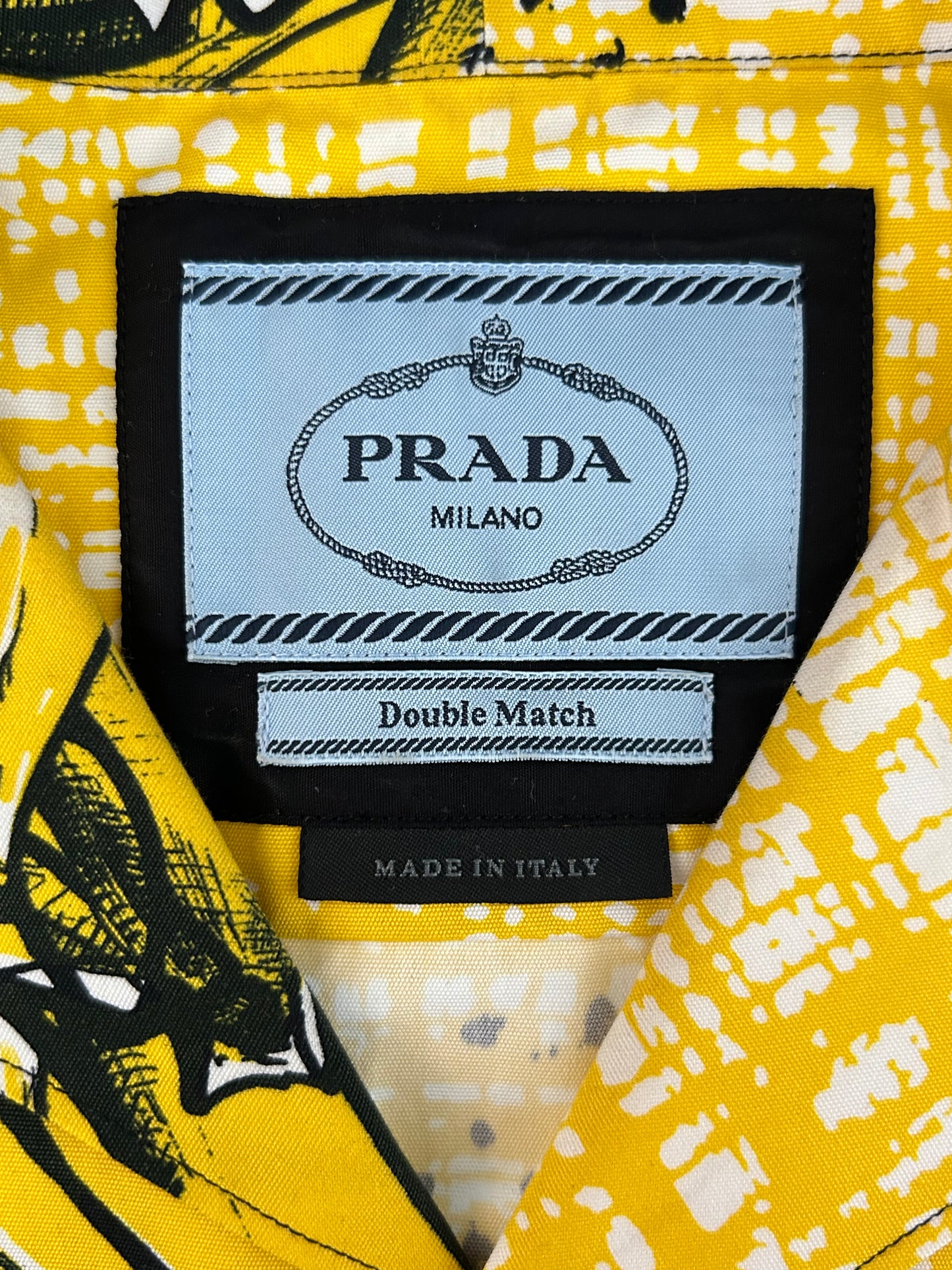 Prada Yellow Banana Split Button Up Shirt