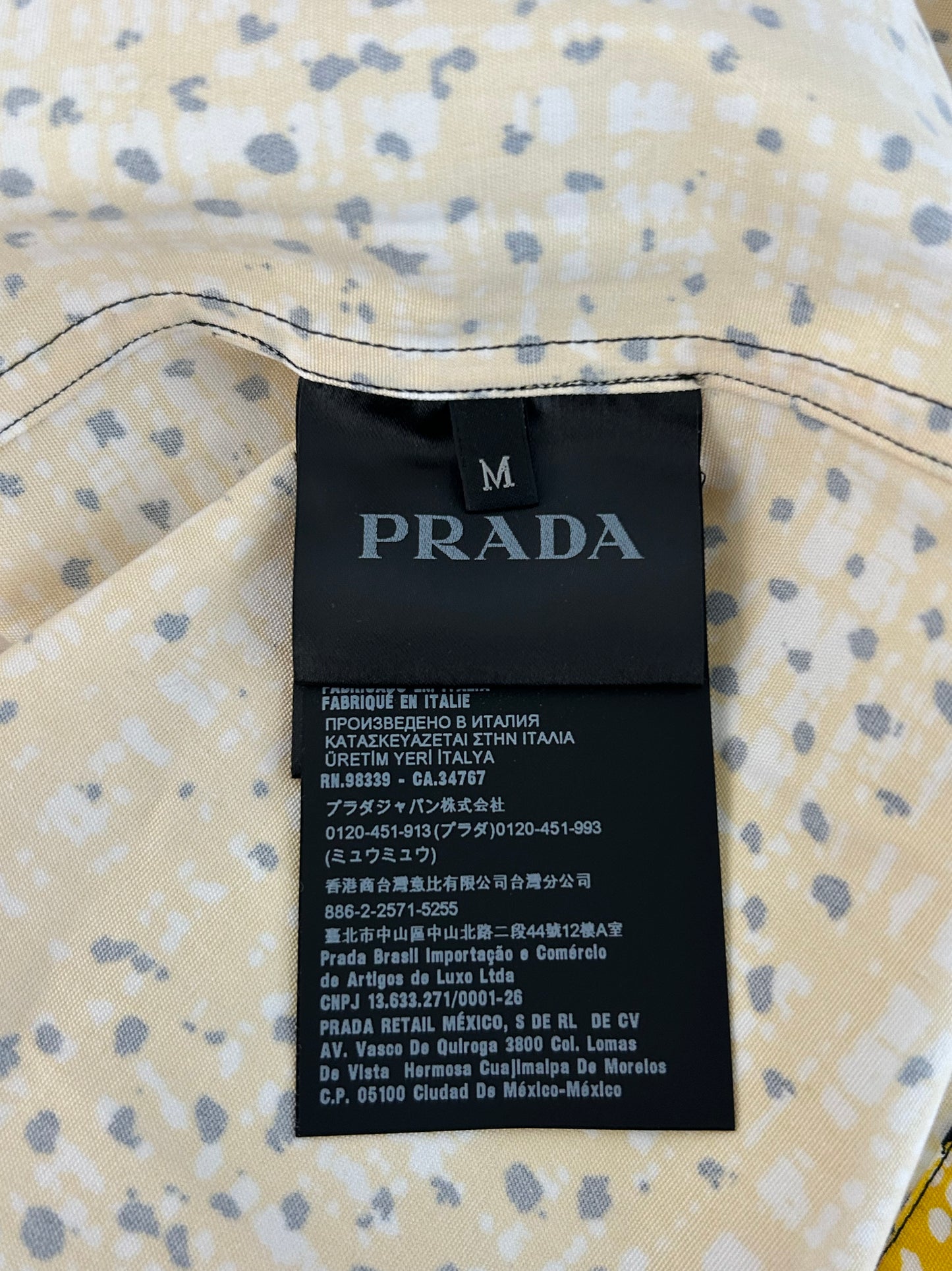 Prada Yellow Banana Split Button Up Shirt