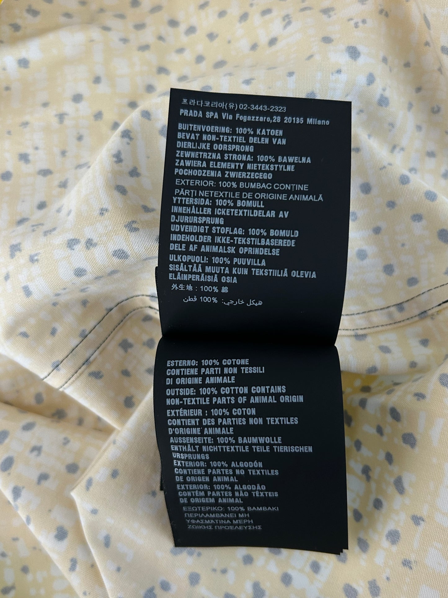 Prada Yellow Banana Split Button Up Shirt