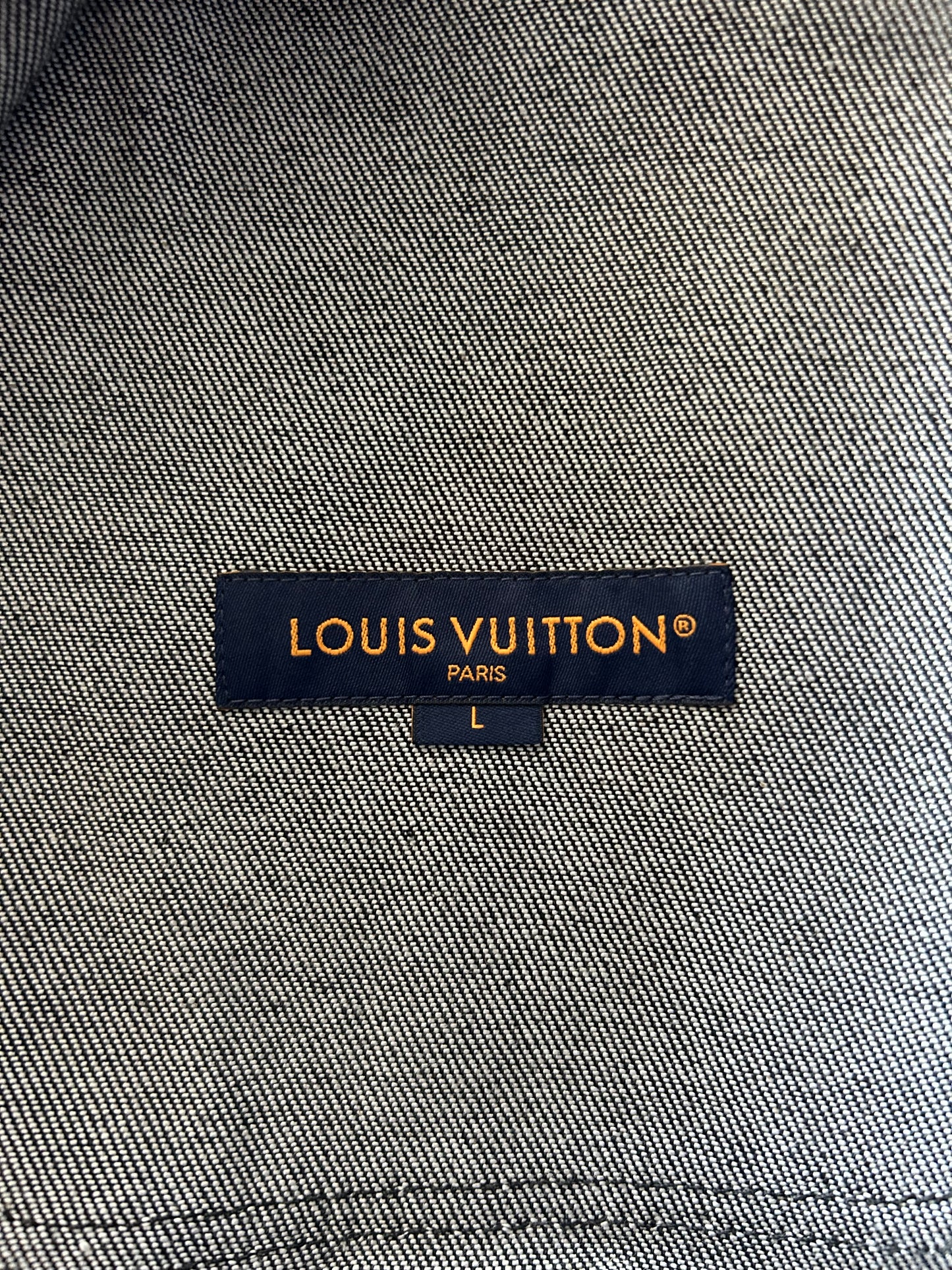 Louis Vuitton Grey Star Monogram Denim Baseball Jersey