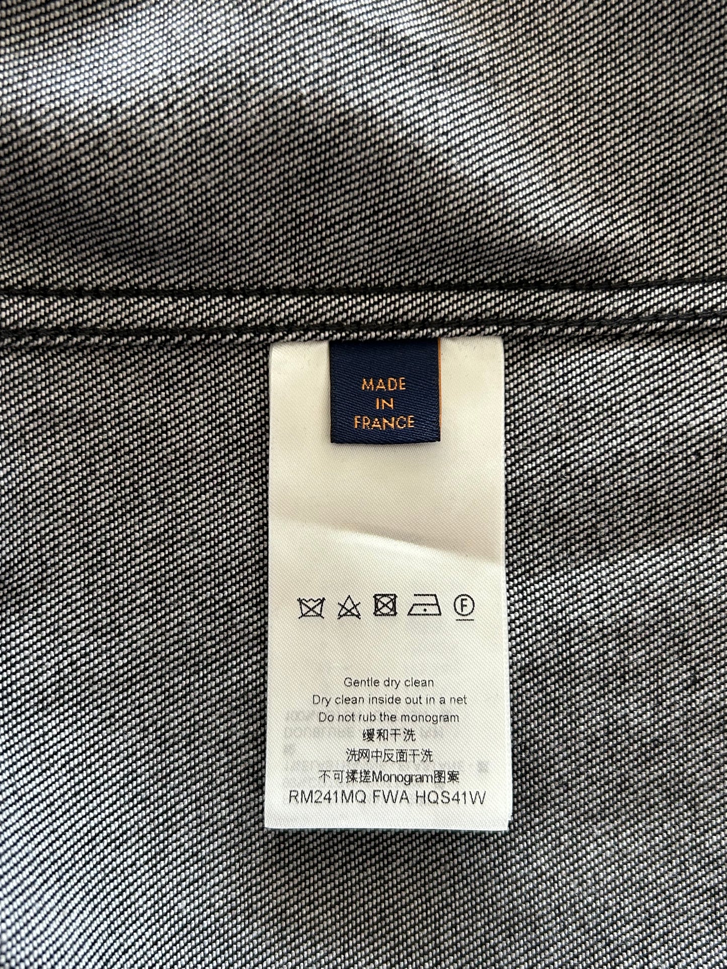 Louis Vuitton Grey Star Monogram Denim Baseball Jersey