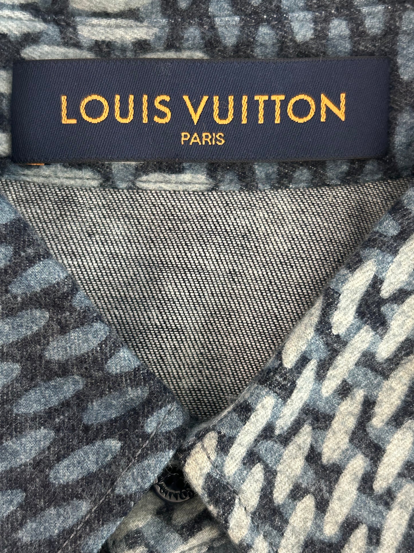 Louis Vuitton Nigo Navy Giant Damier Monogram Button Up Shirt