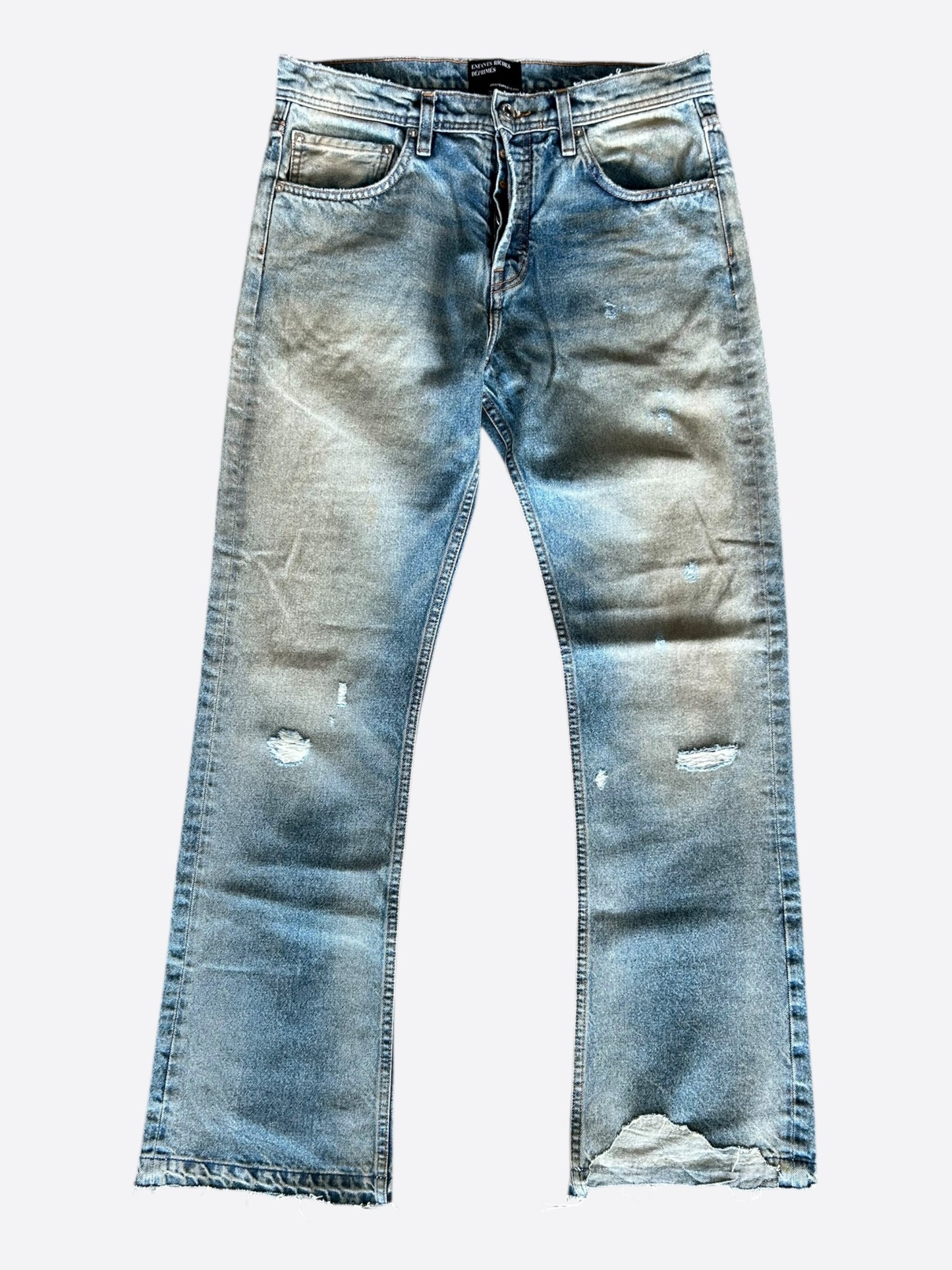 Enfants Riches Deprimes Blue Distressed Flared Jeans