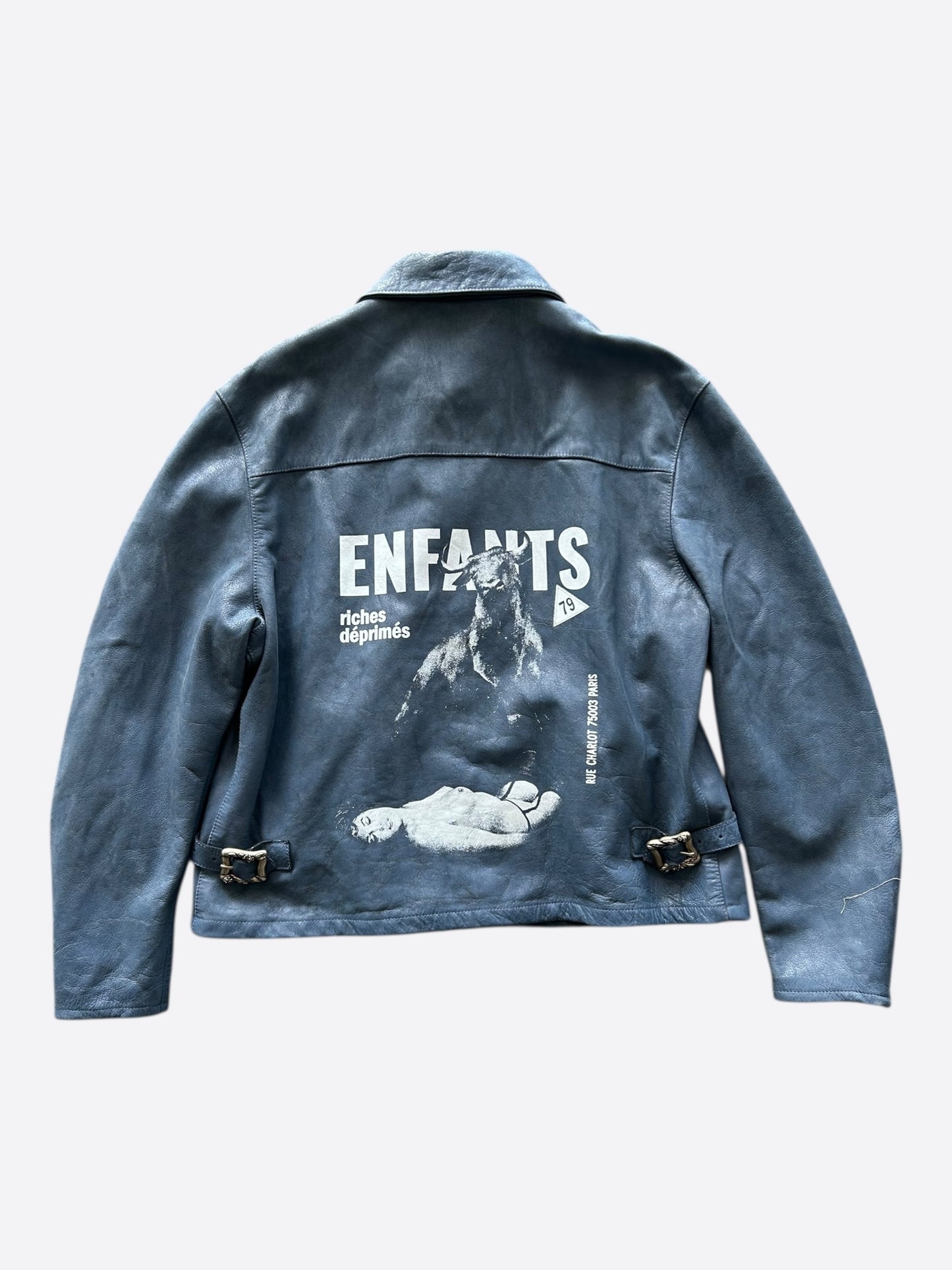 Enfants Riches Deprimes Blue Spanish Elegy Leather Jacket