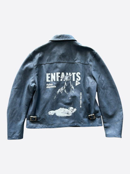 Enfants Riches Deprimes Blue Spanish Elegy Leather Jacket