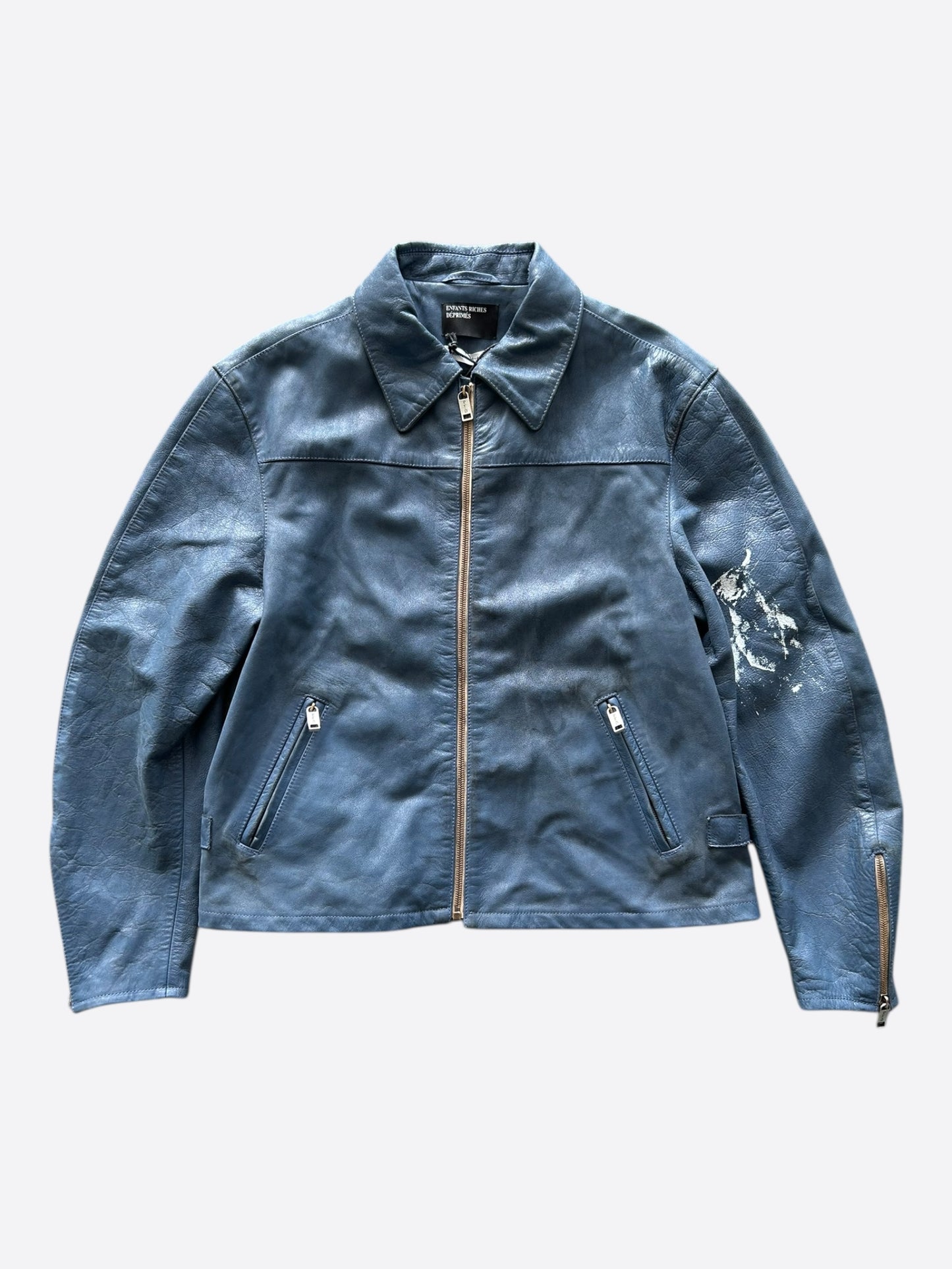 Enfants Riches Deprimes Blue Spanish Elegy Leather Jacket