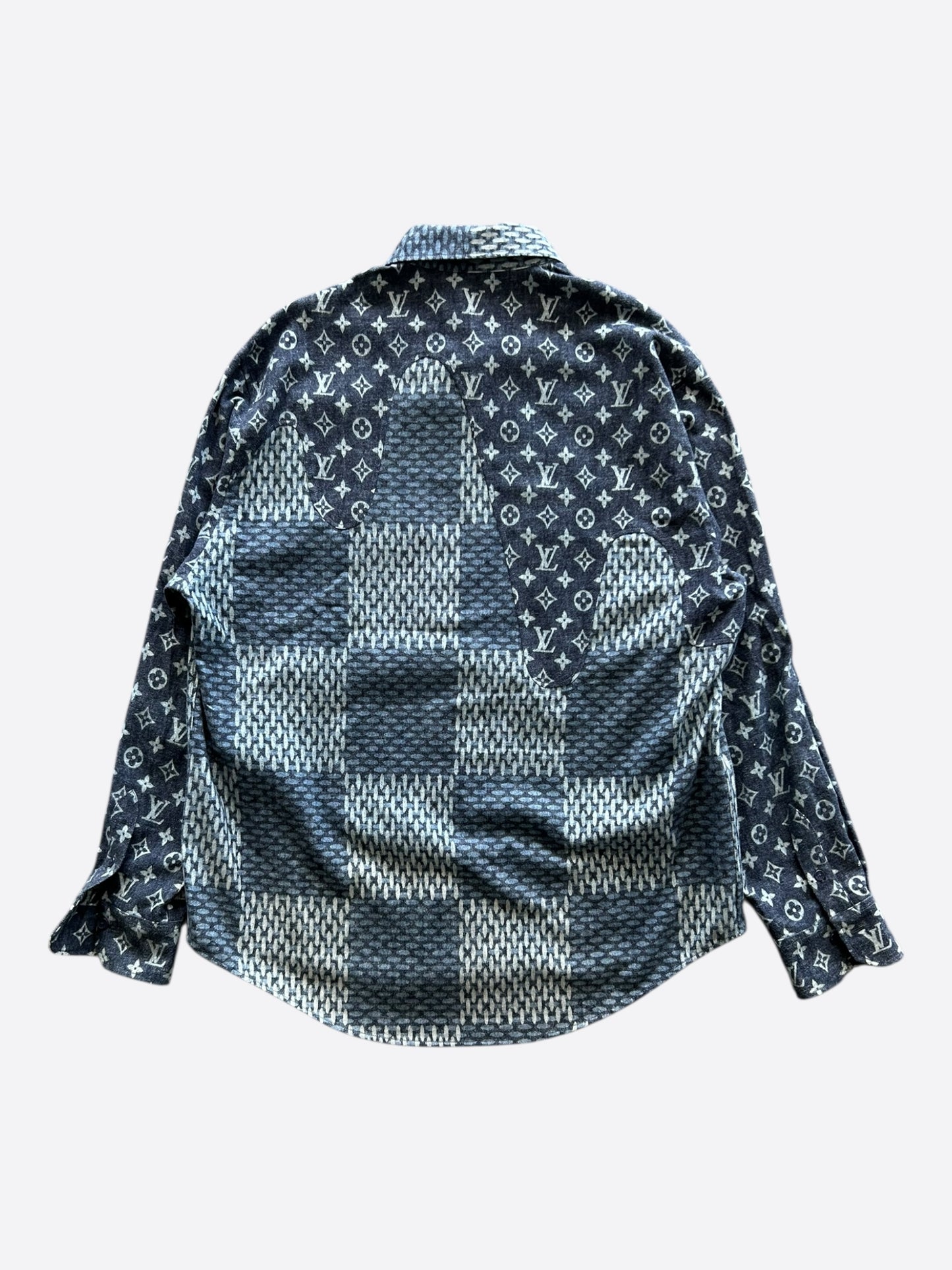 Louis Vuitton Nigo Navy Giant Damier Monogram Button Up Shirt