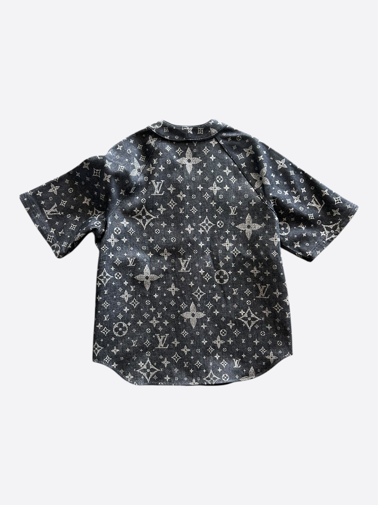 Louis Vuitton Grey Star Monogram Denim Baseball Jersey