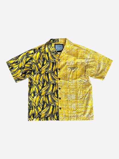 Prada Yellow Banana Split Button Up Shirt