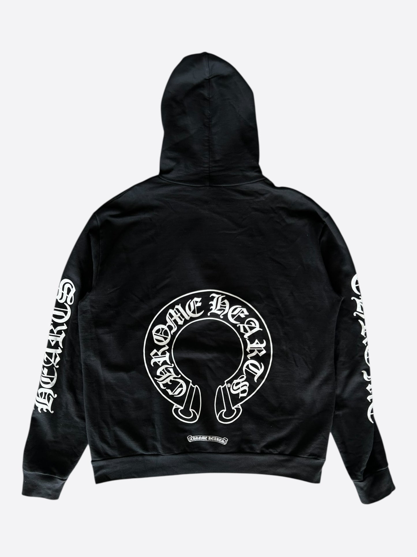 Chrome Hearts Black & White Horseshoe Chomper Logo Hoodie