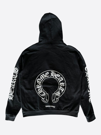 Chrome Hearts Black & White Horseshoe Chomper Logo Hoodie
