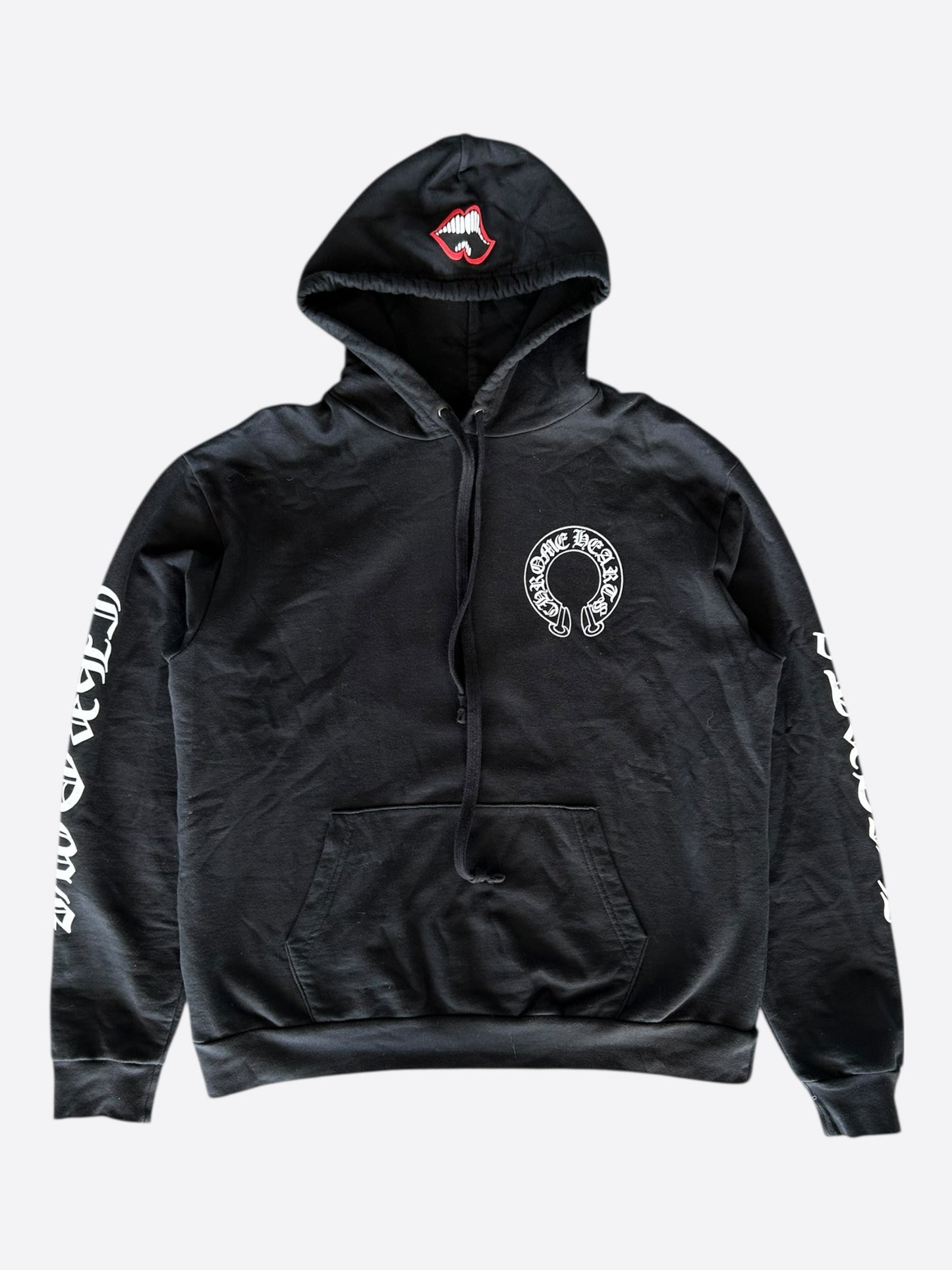 Chrome Hearts Black & White Horseshoe Chomper Logo Hoodie