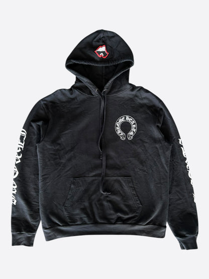 Chrome Hearts Black & White Horseshoe Chomper Logo Hoodie