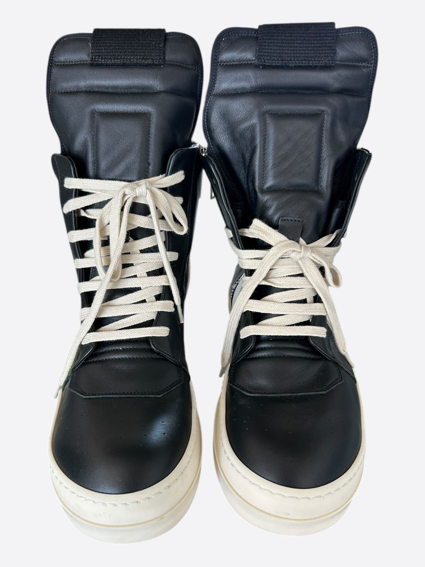 Rick Owens Black & White Geobasket Sneakers