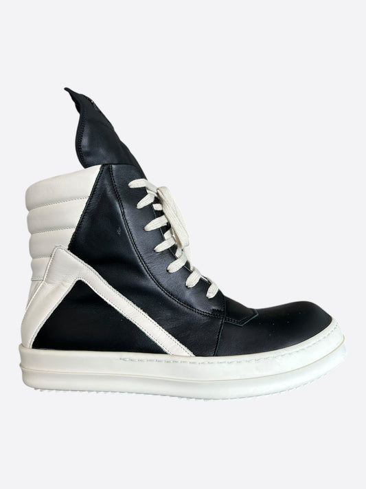 Rick Owens Black & White Geobasket Sneakers