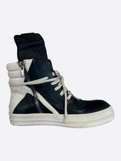 Rick Owens Black & White Geobasket Sneakers