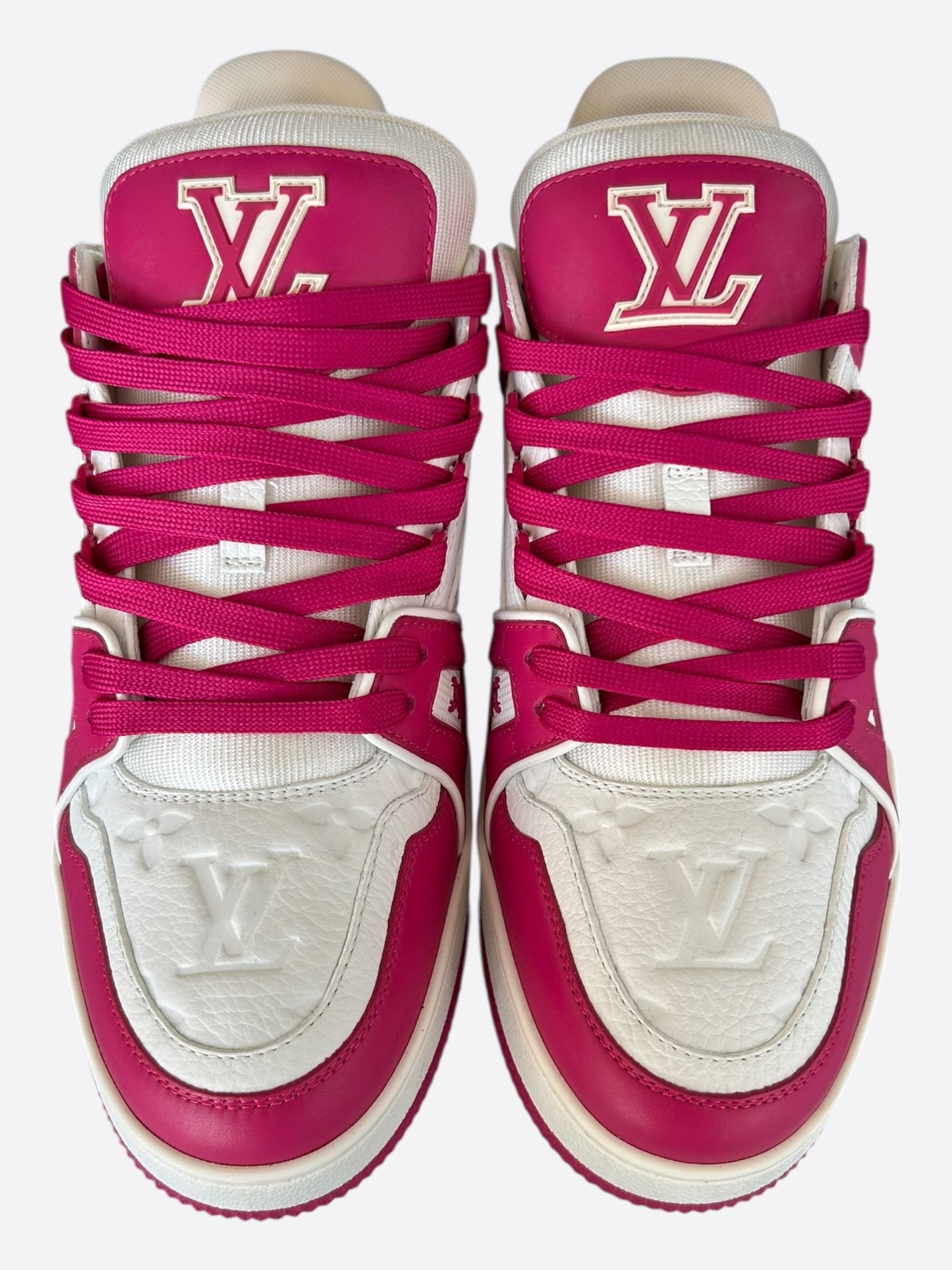 Louis Vuitton Pink & White Monogram Trainers