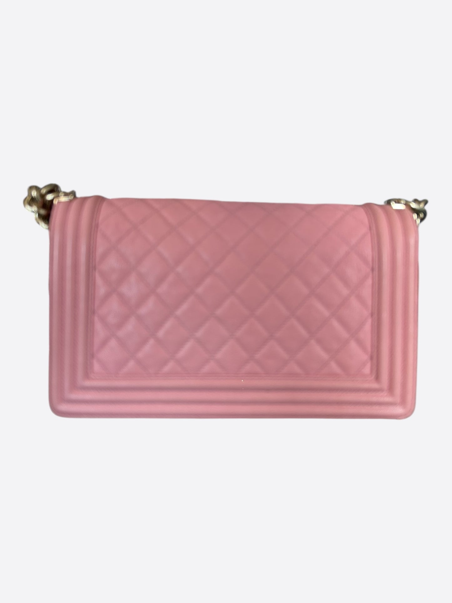 Chanel Pink Quilted Caviar Medium Boy Bag