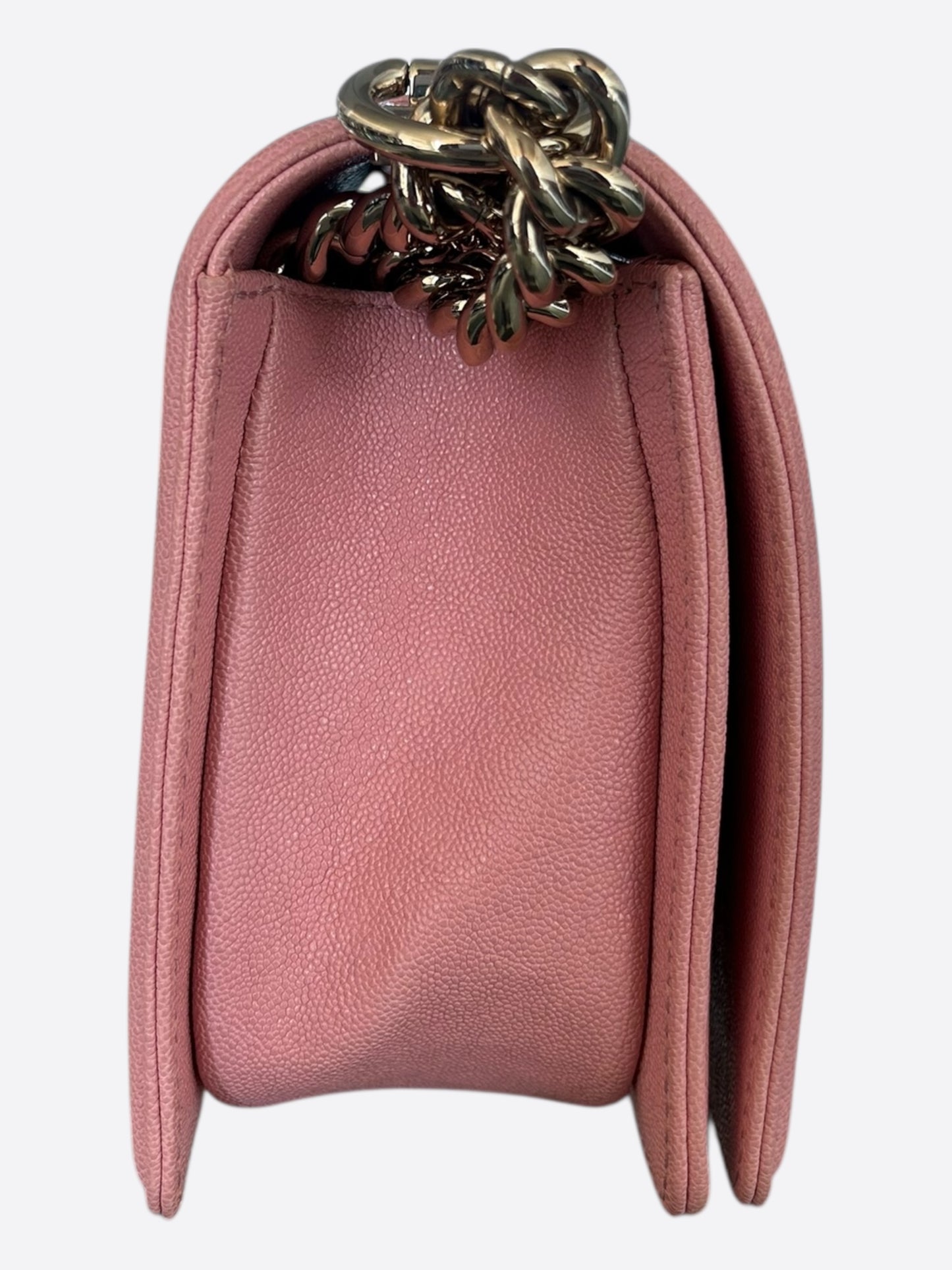 Chanel Pink Quilted Caviar Medium Boy Bag