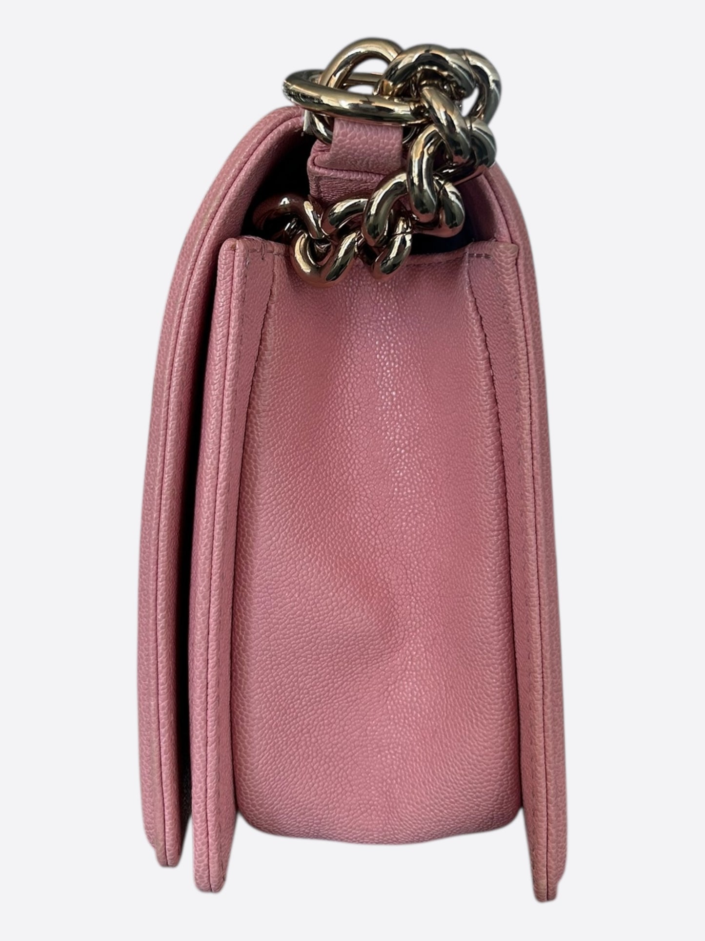 Chanel Pink Quilted Caviar Medium Boy Bag