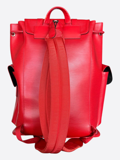 Louis Vuitton Supreme Red & White EPI Christopher Backpack