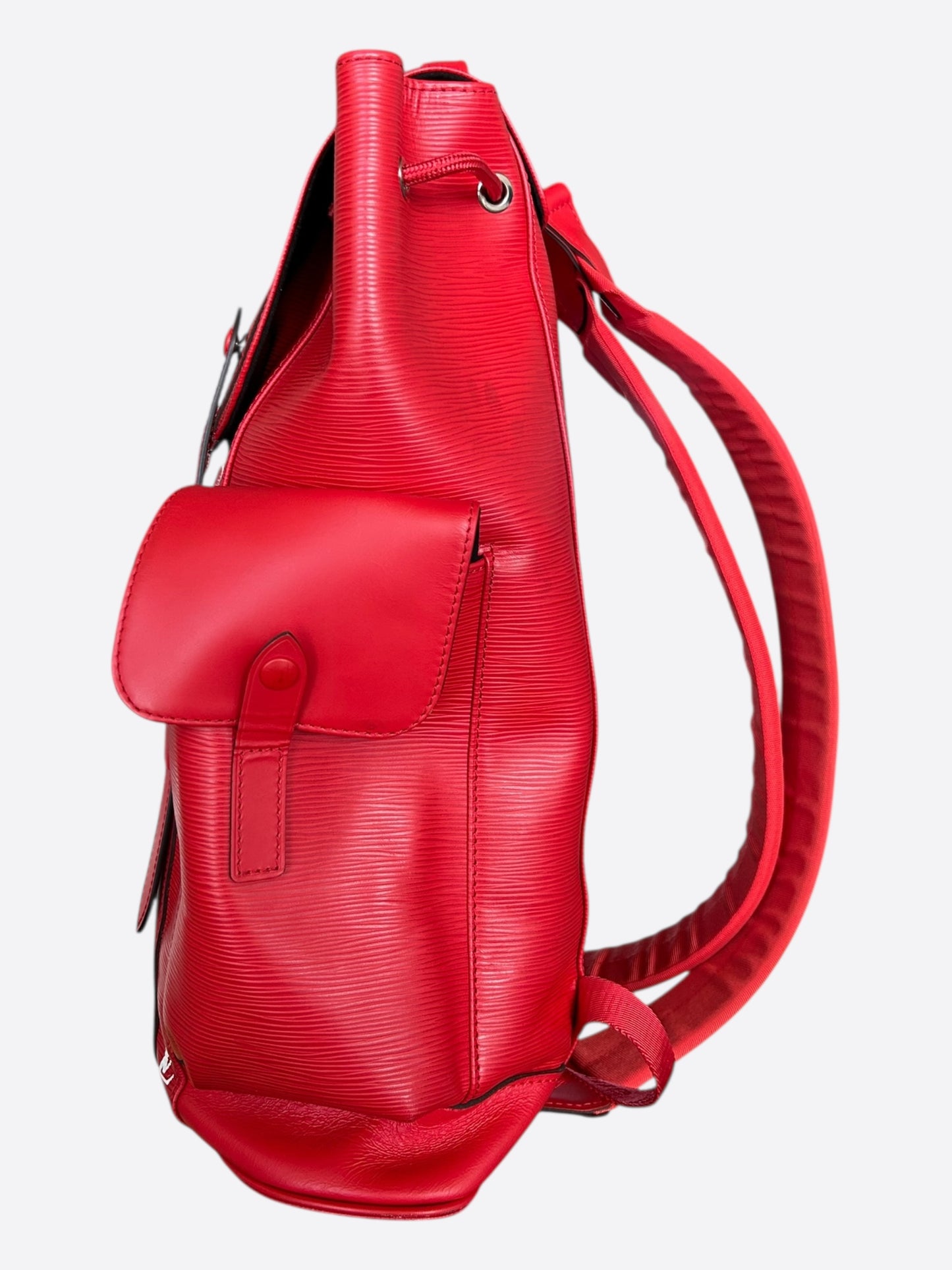Louis Vuitton Supreme Red & White EPI Christopher Backpack