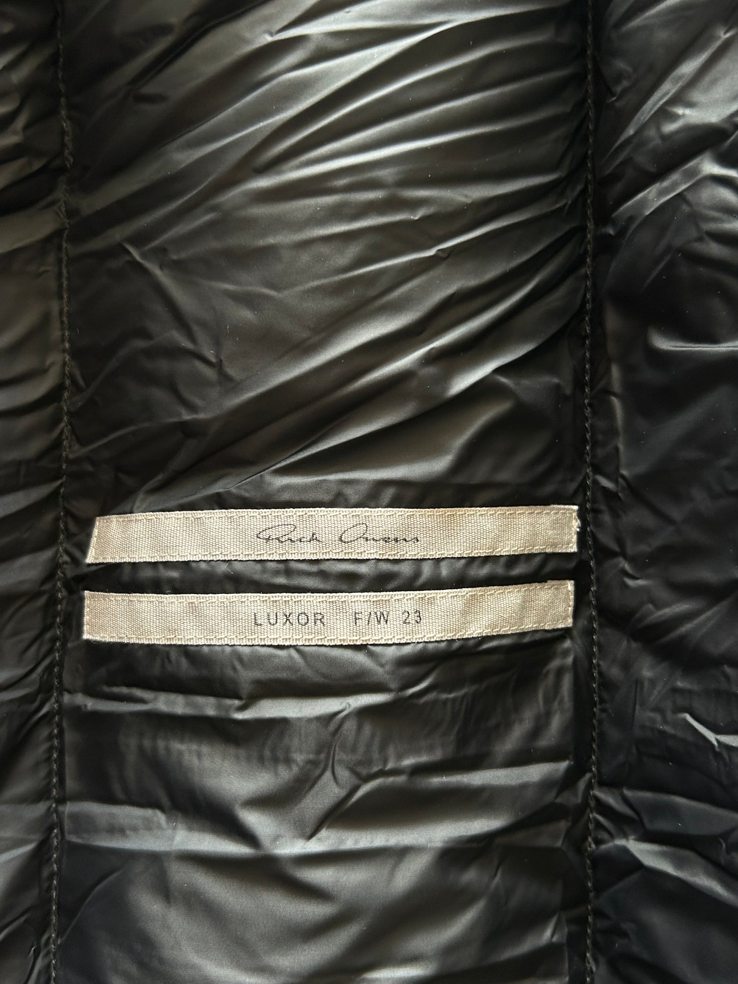 Rick Owens Black Gimp Hooded Puffer Vest