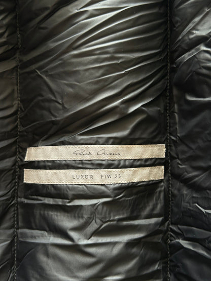 Rick Owens Black Gimp Hooded Puffer Vest