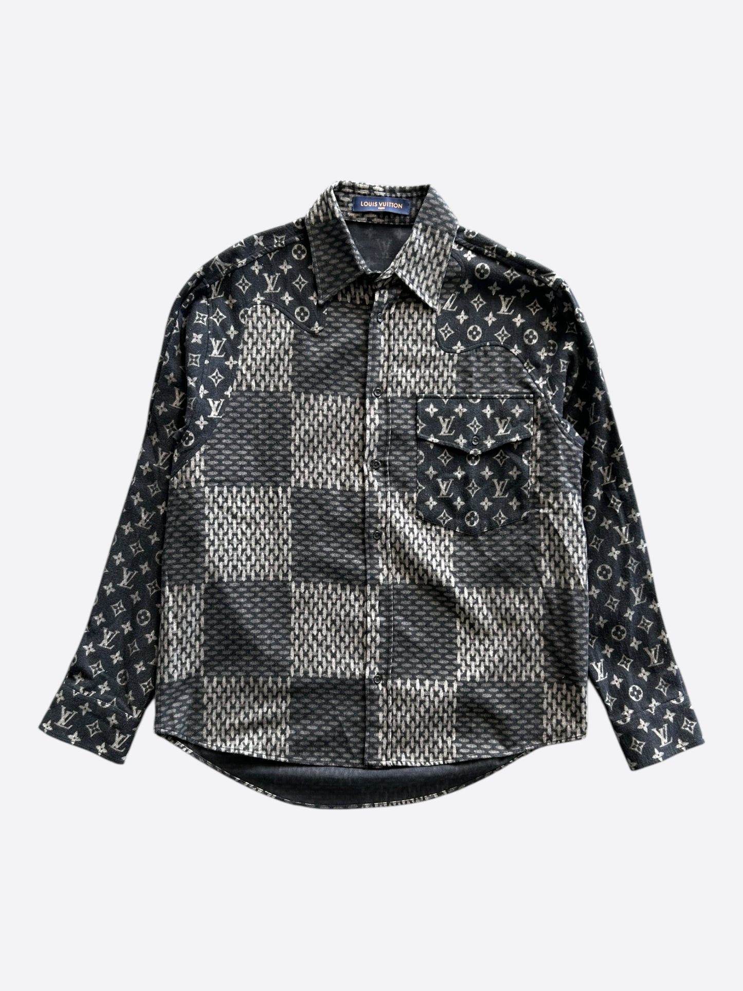 Louis Vuitton Nigo Grey Giant Damier Monogram Button Up Shirt