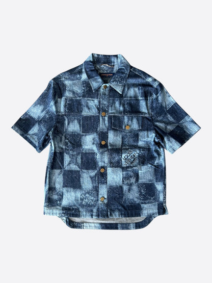Louis Vuitton Blue Damier Salt Button Up Shirt