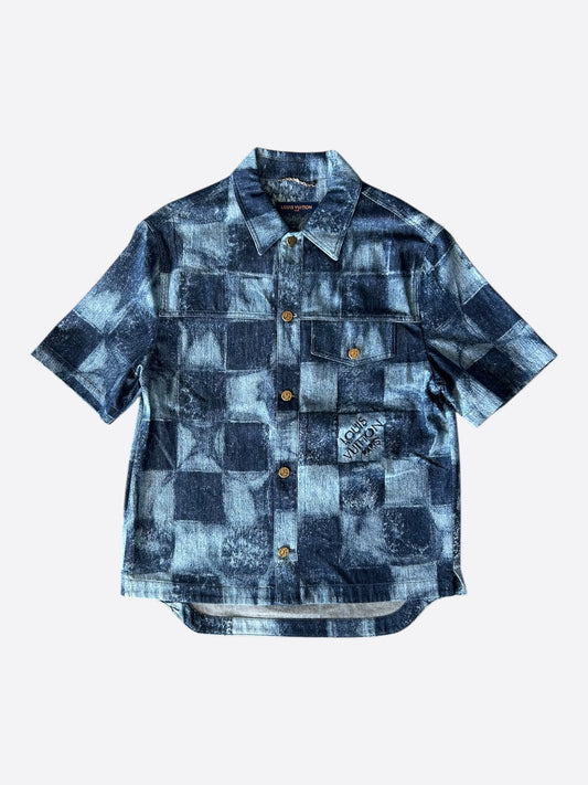 Louis Vuitton Blue Damier Salt Button Up Shirt