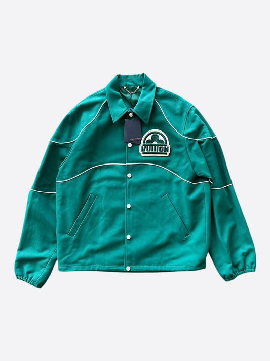 Louis Vuitton Green & White Logo Coach Jacket
