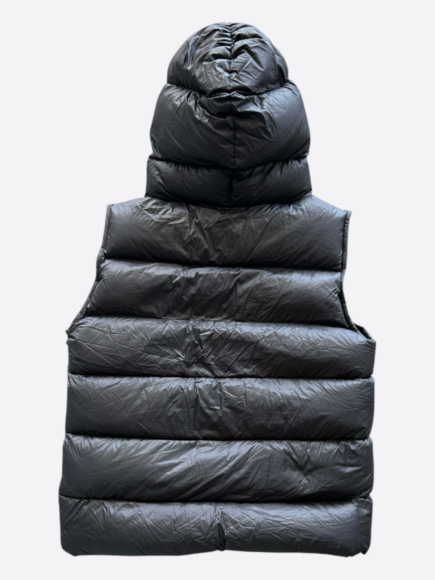 Rick Owens Black Gimp Hooded Puffer Vest