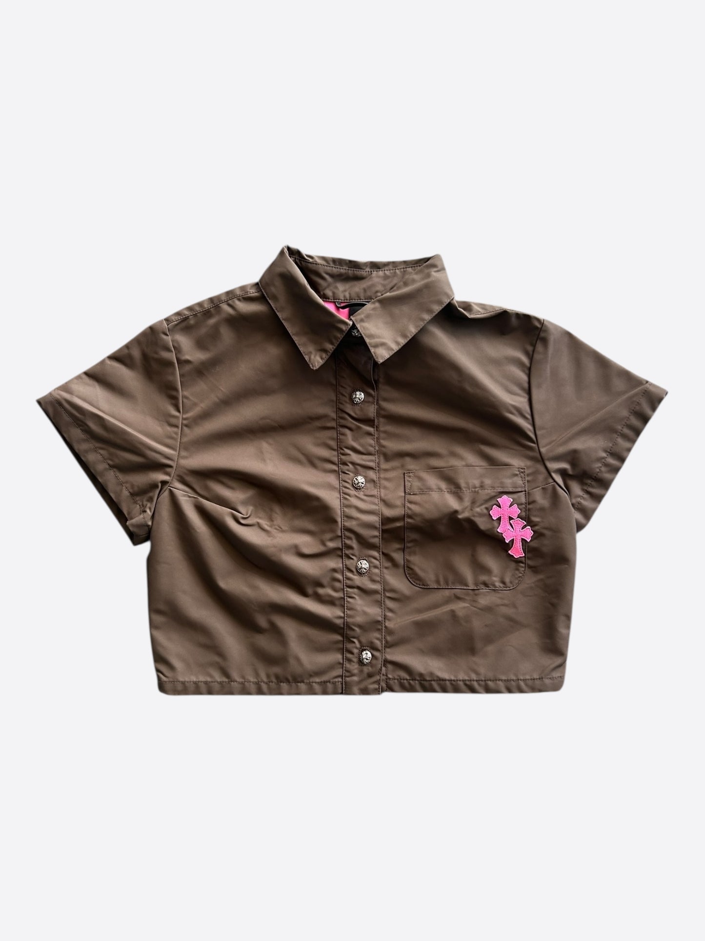 Chrome Hearts Brown & Pink Cross Patch Women's Shirt