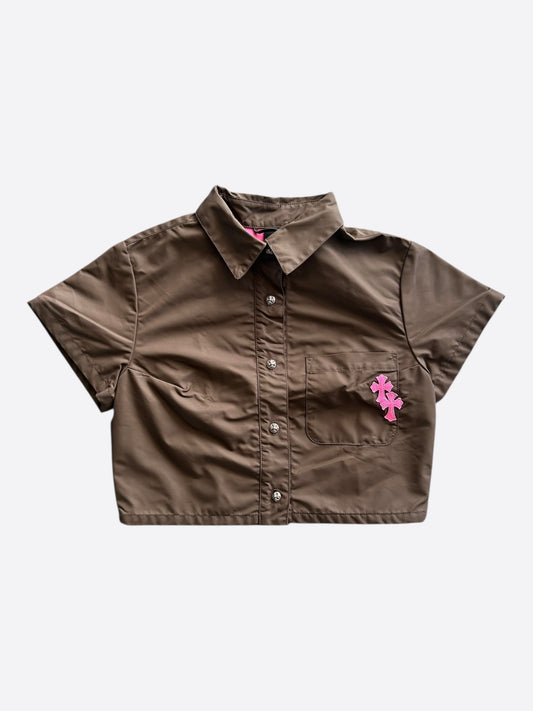 Chrome Hearts Brown & Pink Cross Patch Women's Shirt