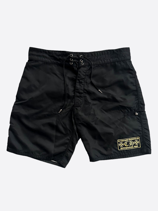 Chrome Hearts Black & Yellow Patch Swimshorts