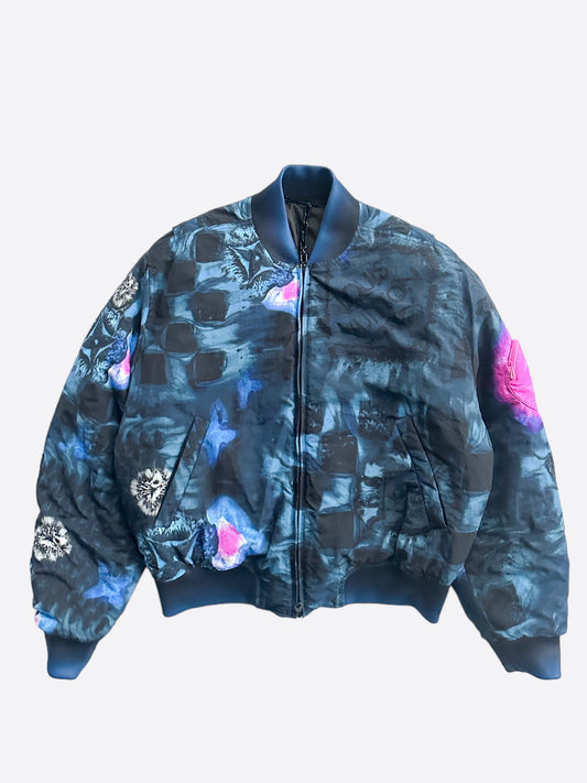 Louis Vuitton Blue Damier Salt Bomber Jacket