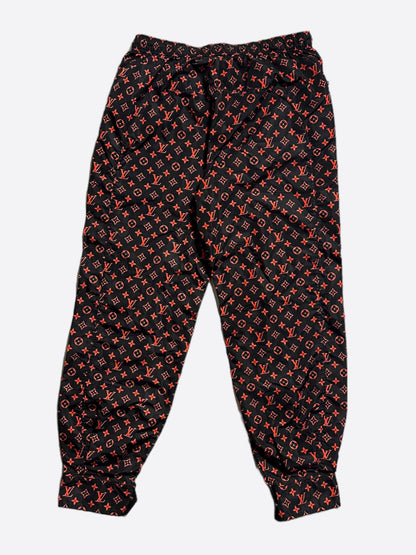 Louis Vuitton Black & Red Monogram Track Pants